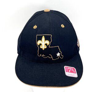 Vintage Mitchell & Ness New Orleans Saints Fitted Cap 7 3/4 Black 25th Ann 1991